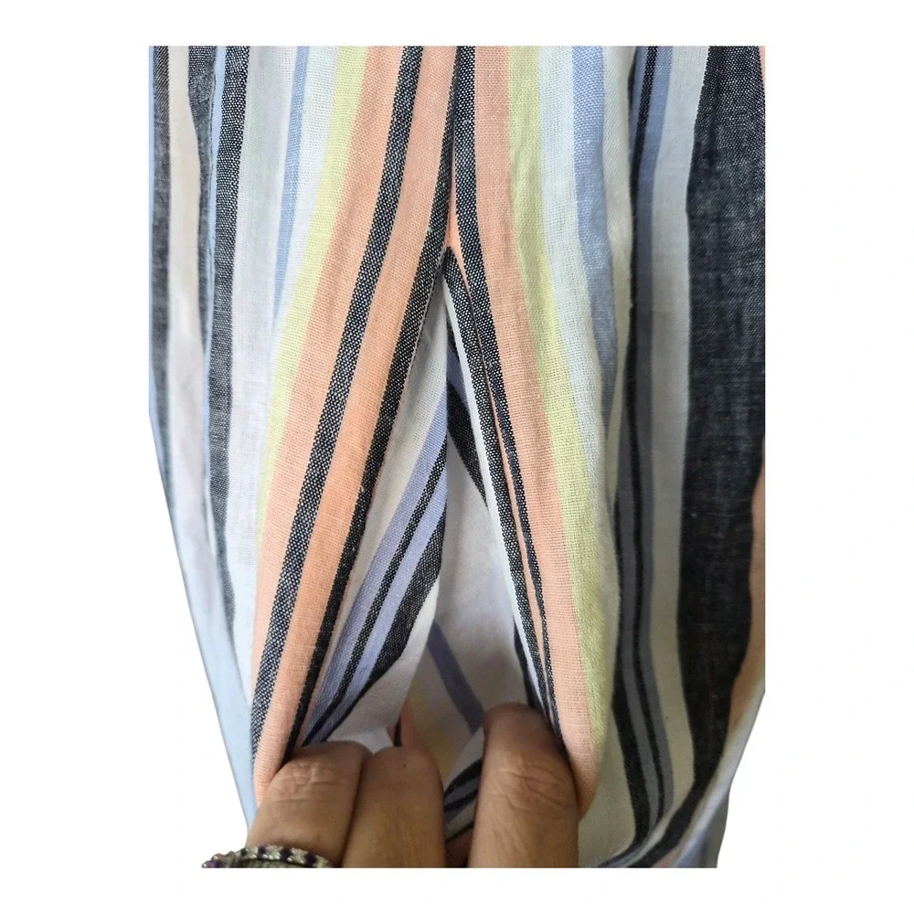Free People Lilah Striped Pastel Cotton Dress Bohemian Fit‎ And Flare M  NWT